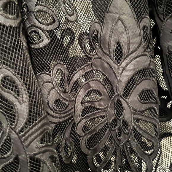 NWT New Gorgeous Torrid 3x 22/24 Black intricate Lace long sleeve Blouse shirt - Picture 3 of 12